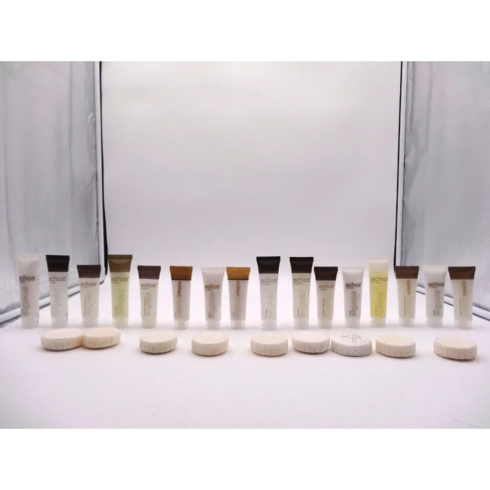 Echos of Nature 25 Pieces Lotion  1.25 oz Soap sealed travel size 1.5 oz Shampoo